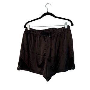 Torrid Women's Plus Size Satin Sleep Shorts Black Size 0 Lace Patchwork